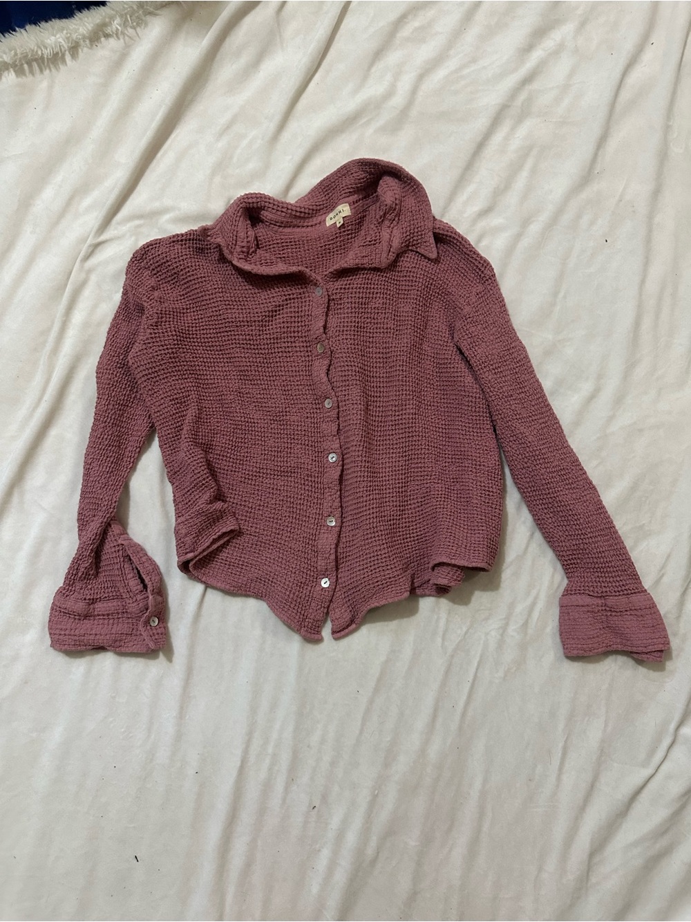 Donni Mauve Knit Button-Up Cardigan
